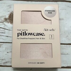 NEW Kitsch Satin Pillowcase Blush Pink Standard